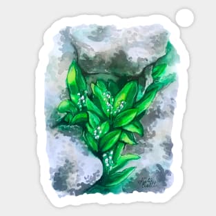 Watercolor Lily of the Valleys Sticker